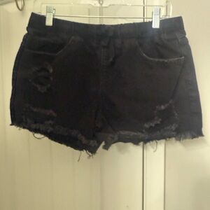 YMI Black Distressed Jean Shorts